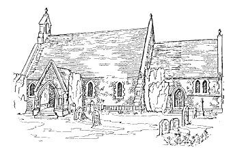 Hand-sketched picture of Holy Trinity, Seer Green & Jordans
